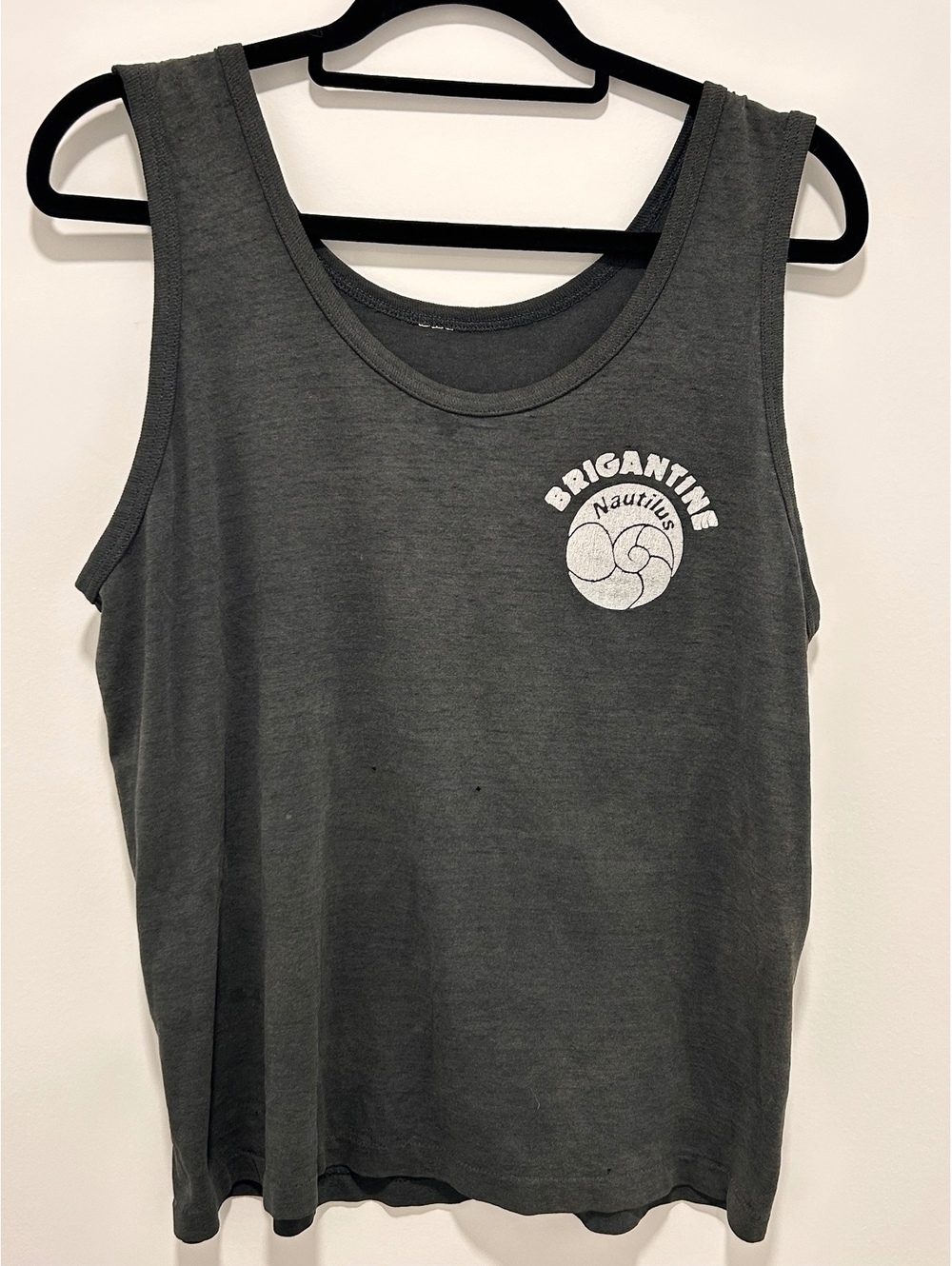 Vintage Brigantine Nautilus Gray Muscle Tank Top with Arm Flex Print - Picture 4 of 6